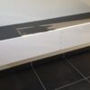 Zwevend tv-meubel 180 Mat zwart - Hoogglans wit