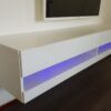 Tv-meubel Bobbie LED Mat wit - Hoogglans wit montage