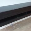 Voorkant tv-meubel Bobbie LED Mat zwart - Hoogglans zwart