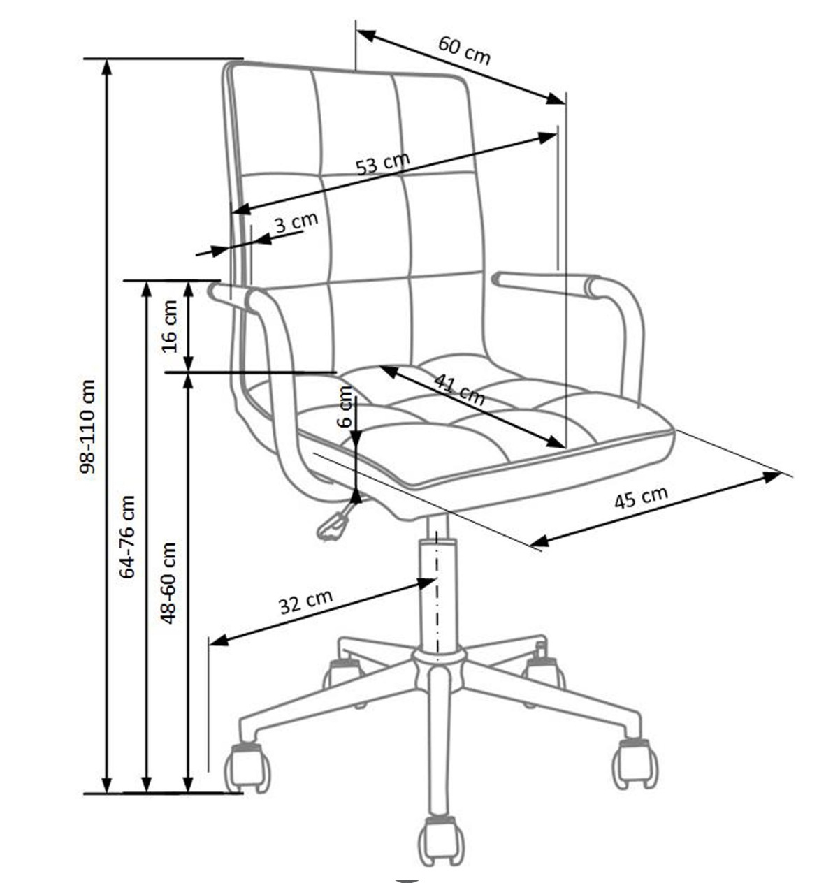 gonzo afmeting Kinderbureaustoel Gonzo afmetingen