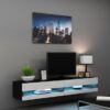 Tv-meubel Bobbie 140 mat zwart - hoogglans wit 1